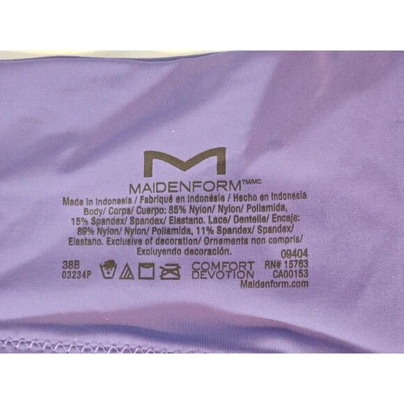 Maidenform Underwire T Shirt Bra 38B Comfort Devotion SmartZone Cups J Hook - Picture 7 of 9